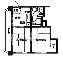 松倉ビル 4階2DKの間取り