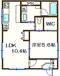 キャピタルヒロ 1階1LDKの間取り