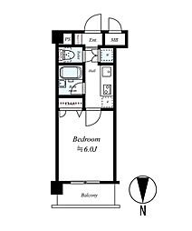 エクセリア池上 306 3階1Kの間取り