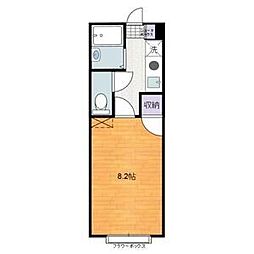 メゾン萩野町 2階1Kの間取り