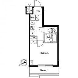 ルーブル東武練馬 2階1Kの間取り