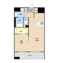 LIBTH並木坂 12階1LDKの間取り