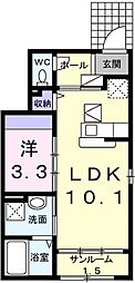 ハイムシャルマン 1階1LDKの間取り