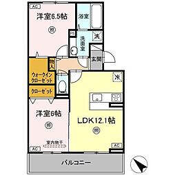 TSコート広崎 302 3階2LDKの間取り