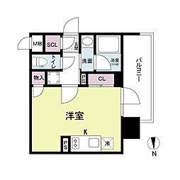 Metrosa南森町 7階ワンルームの間取り