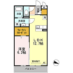 京都市営烏丸線 竹田駅 徒歩8分の賃貸アパート 3階1LDKの間取り