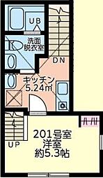 仮）シティハイツ大船町 2階1Kの間取り