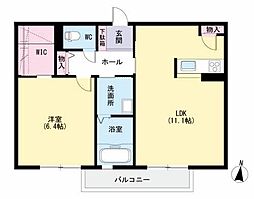 アトリエールさくら 2階1LDKの間取り