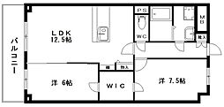 ラシュレ 2LDKの間取図画像