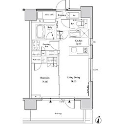 ザ・パークハビオ代々木 3階1LDKの間取り