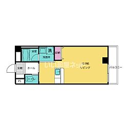 パナメゾン10二口 2階ワンルームの間取り
