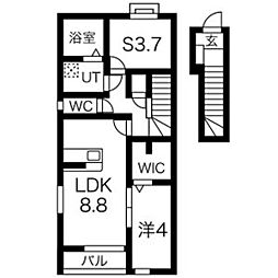 クロノス 2階1SLDKの間取り