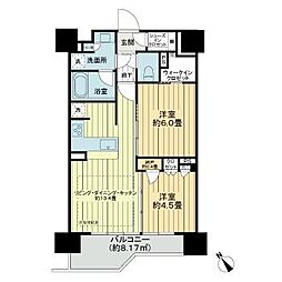 シティハウス中目黒ステーションコート 8階2SLDKの間取り