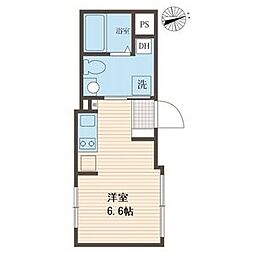 Liberte荒川 3階ワンルームの間取り