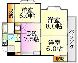 VIVACE 3DKの間取図画像