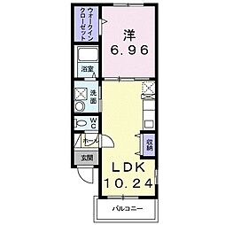 ラハイナ 1LDKの間取図画像
