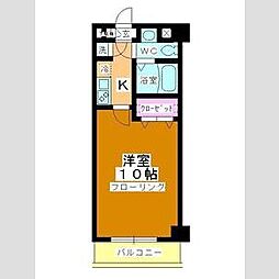 アルファコート川口2 4階1Kの間取り