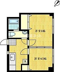ヒロサワビル 3階2Kの間取り
