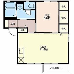 フレグランス西軽井沢 Ｎ 2階1LDKの間取り