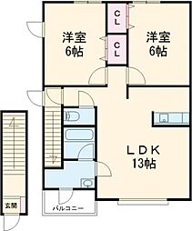 間取図画像 2LDK