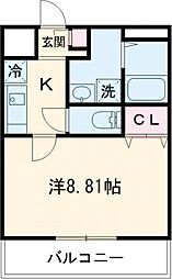 Seres長嶺 5階1Kの間取り