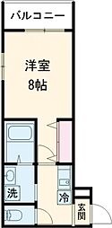 MELDIA東青梅 205 2階1Kの間取り