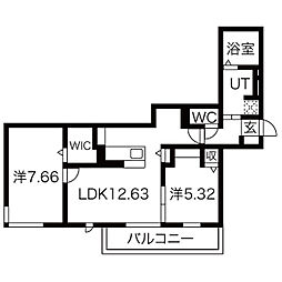 NC STYLE 知立 EAST 2階2LDKの間取り
