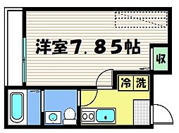 サントス堀川紫明 1階1Kの間取り