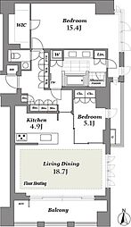 ＴＨＥ　ＣＯＮＯＥ　三田綱町 310 3階2LDKの間取り