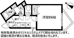 ロワール横濱鶴見 8階1Kの間取り