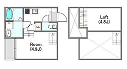 MODERN　PALAZZO　東彼杵（モダンパラッツォ　ヒガシソノギ） 2階1SKの間取り