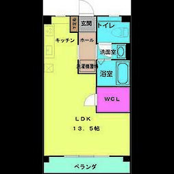 OS.SKYマンション鹿子 ワンルームの間取図画像