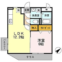 サン・ジュリアン 101 1階1LDKの間取り