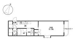 クレールＩＷＡＩ 1階1Kの間取り