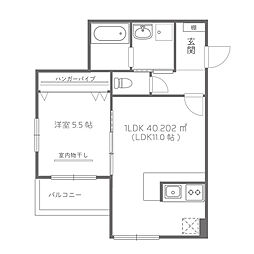 La vie Chouchou 大町 1階1LDKの間取り
