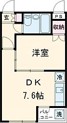 ロイヤルハイムI 1階1DKの間取り
