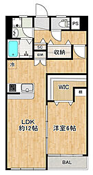 エンゼルハイム戸田 2階1LDKの間取り