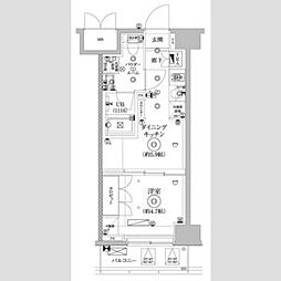 セジョリ墨田EASTIII 9階1DKの間取り