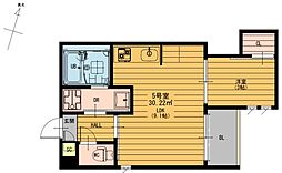 REGALEST二本木 205 2階1LDKの間取り