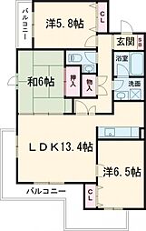 ランビニオン 3階3LDKの間取り