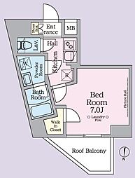ＡＲＫＭＡＲＫ池袋本町 505 5階1Kの間取り