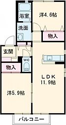 ＰＲＯＳＰＥＲＥ　II 2階2LDKの間取り