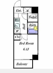 ヴェルト新宿夏目坂 4階1Kの間取り
