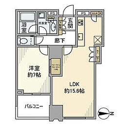 シティタワーズ豊洲ザ・ツイン　サウスタワー 1 5階1LDKの間取り