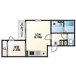 仮称)二軒茶屋アパート 302 3階1LDKの間取り