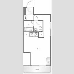 住建第8ハイプレース 2階ワンルームの間取り