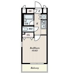 S-FORT潮見 6階1Kの間取り
