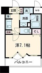 アーバンウェル茨木 6階1Kの間取り