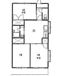 第二ヨネシロマンション 2階3DKの間取り