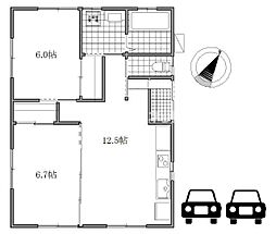 根ヶ布一丁目戸建 1階2LDKの間取り